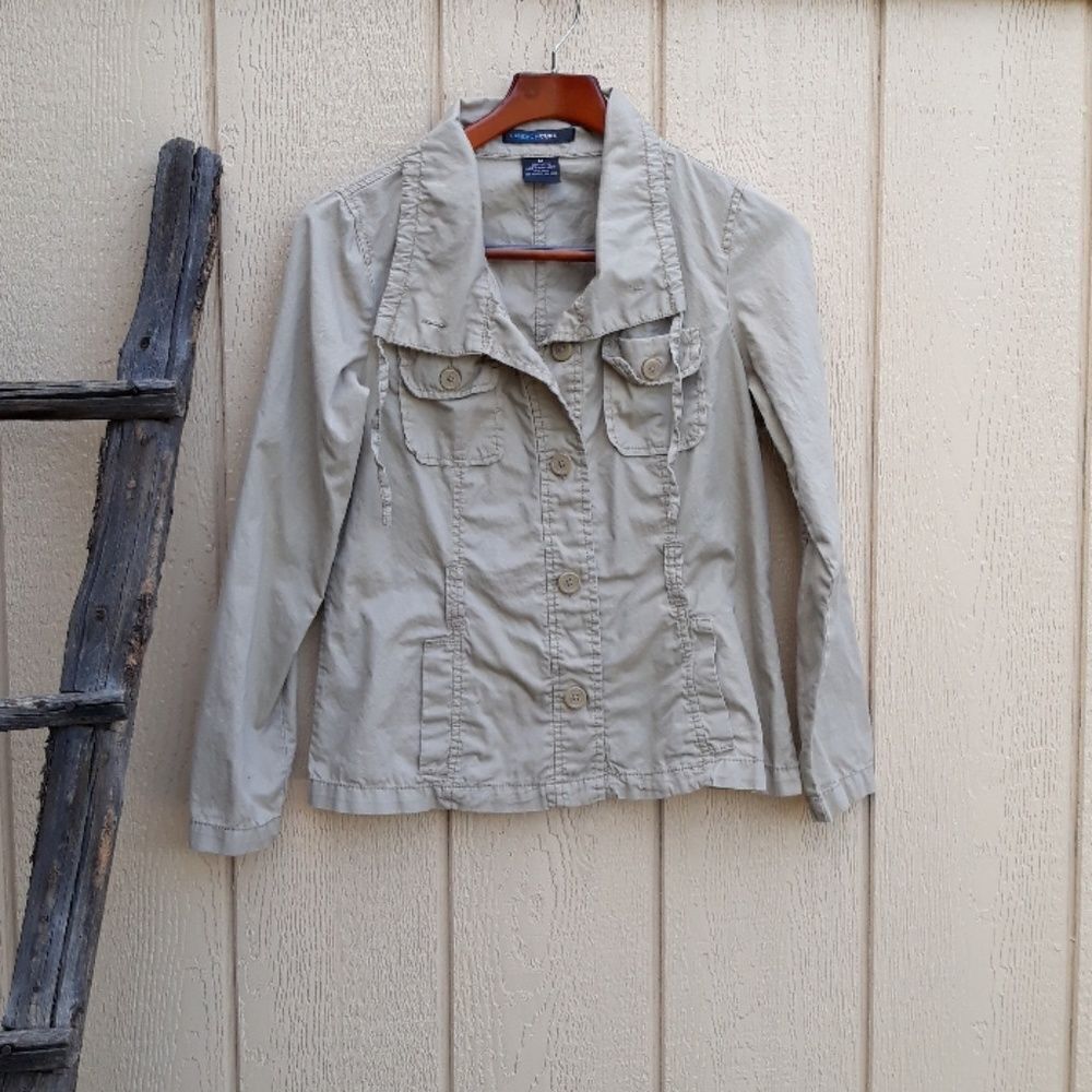 French Cuff Safari Jacket Tan Outerwear Sz M‎
